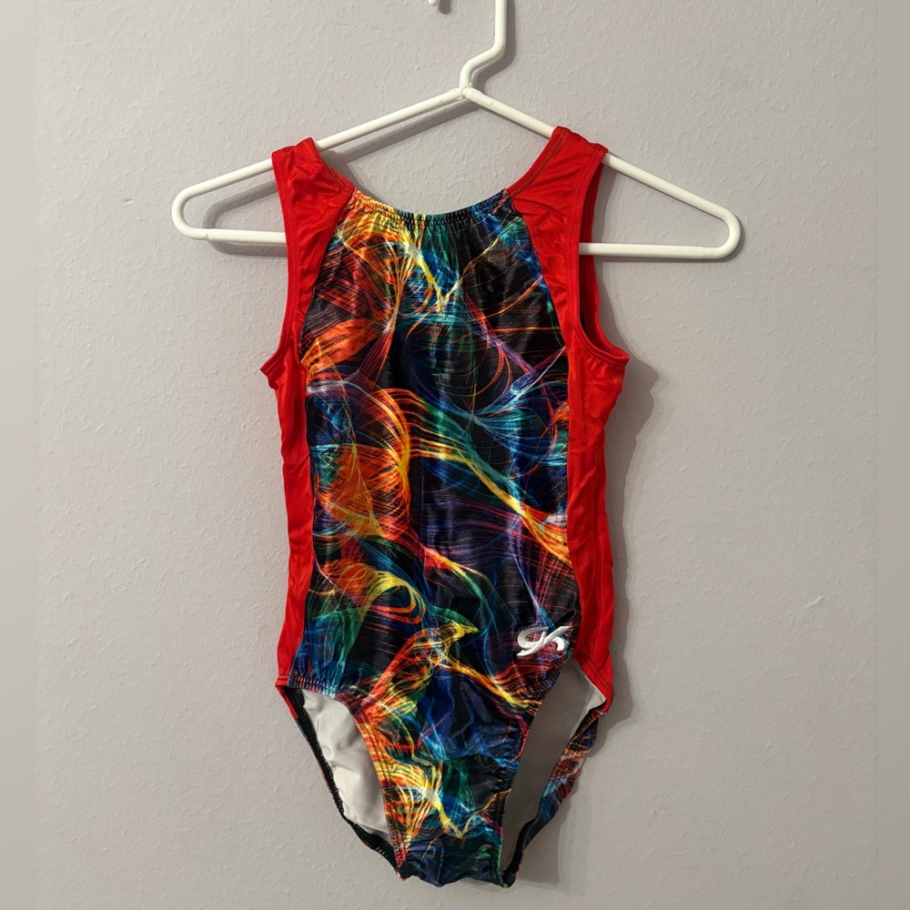 GK Elite Gymnastics Leotard Rainbow Swirl